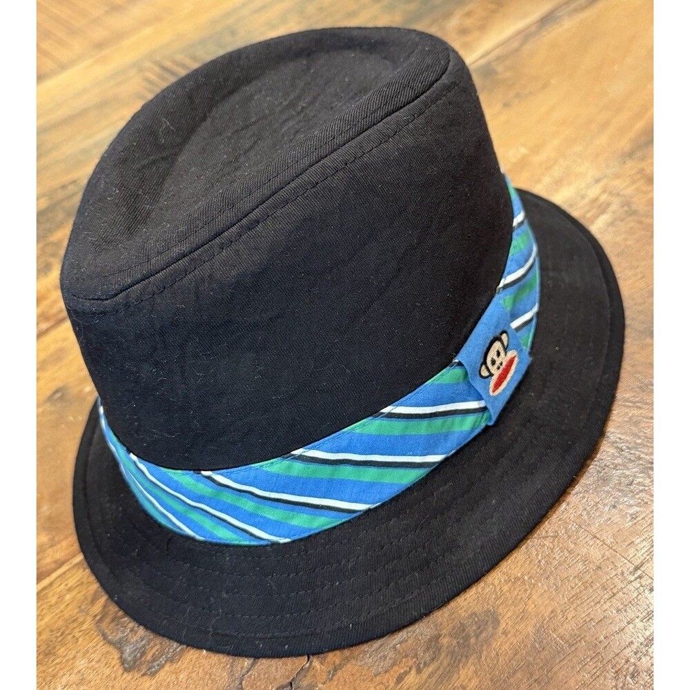 Paul Frank Julius Trilby Hat Black Solid Blue Striped Band Men XS
